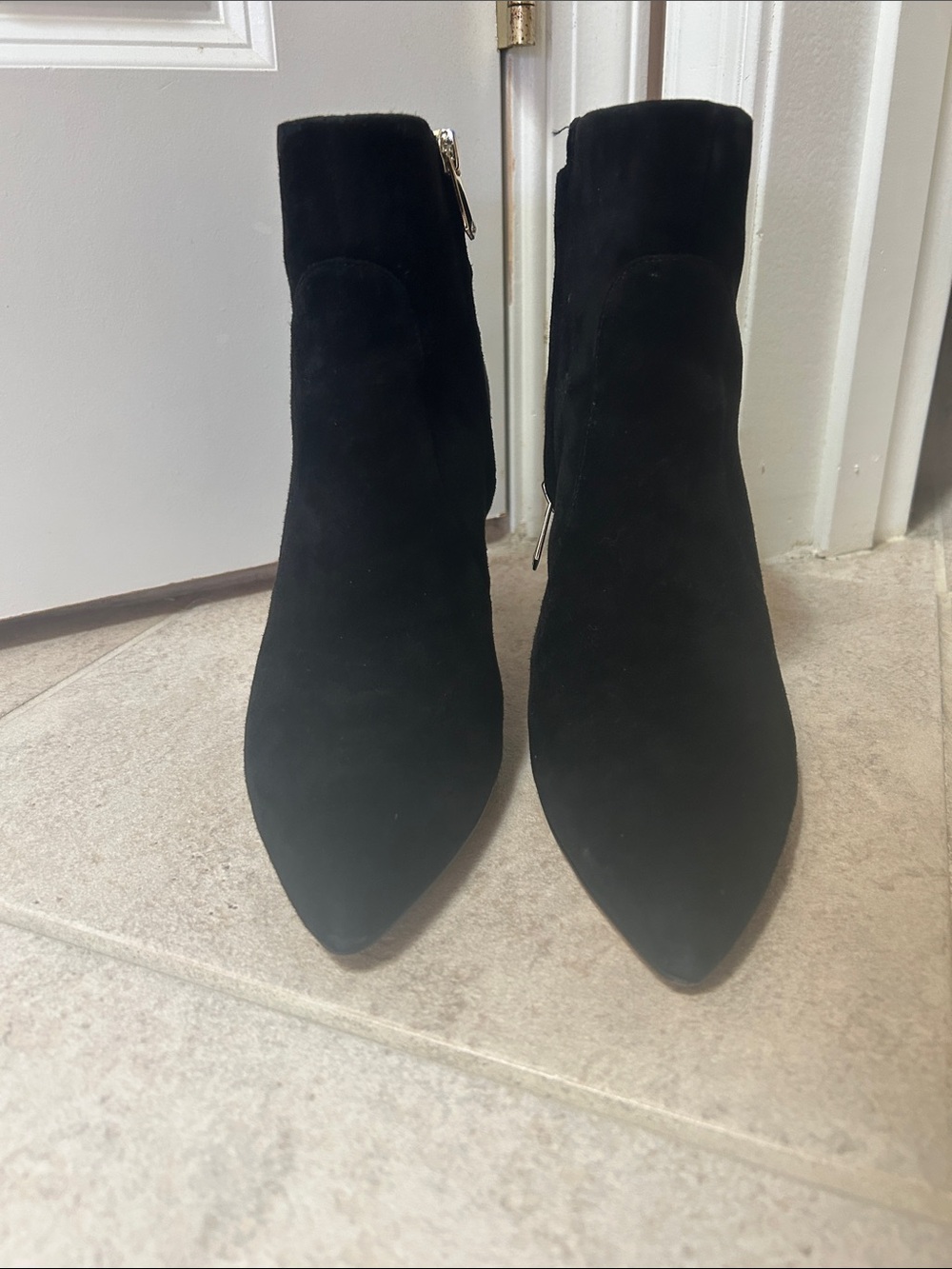 Sam Edelman Hilty Ankle Bootie Black Pointed-Toe Heeled Boots